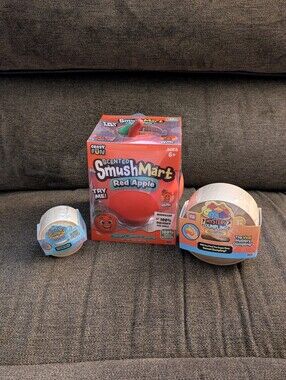 Scented Red Apple Squishy, Mystery Dumpling Sunset & Mini Mystery Dumpling
